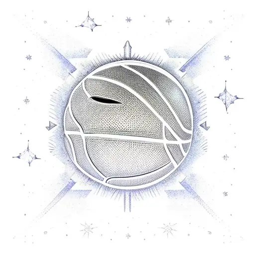 Anime Basketball Court With Aries Constellation In The Sky