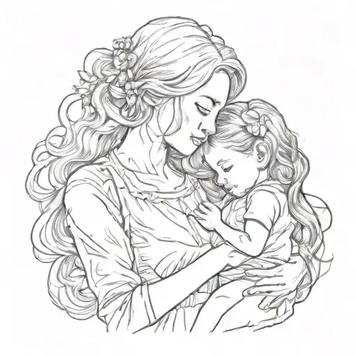 Mother Loves Her Girl Holding