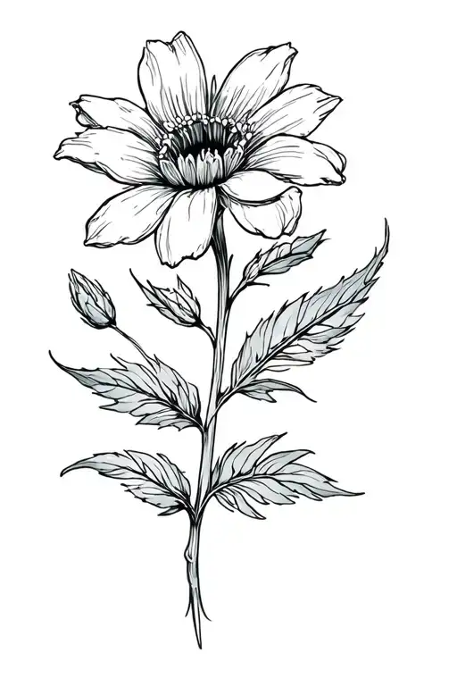 April Birth Flower Tattoo Design