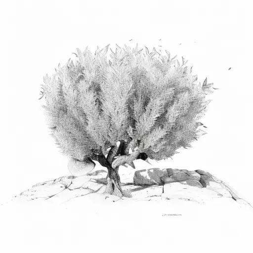 Olive Tree With Palestine Map