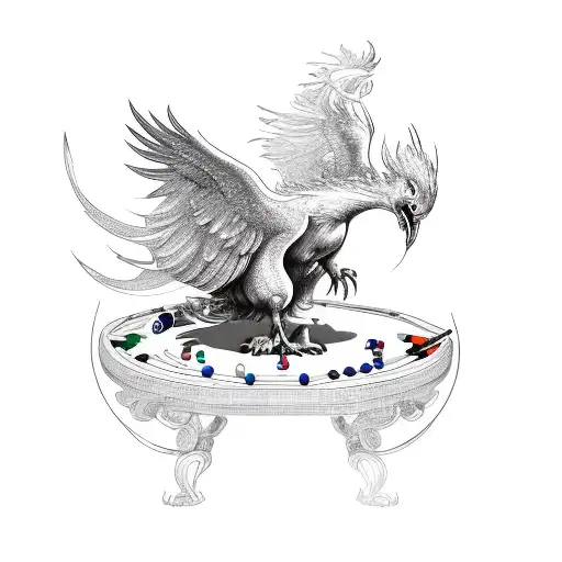 A Phoenix Rising From A Billiard Table