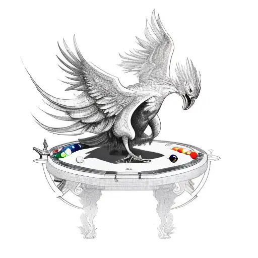 A Phoenix Rising From A Billiard Table
