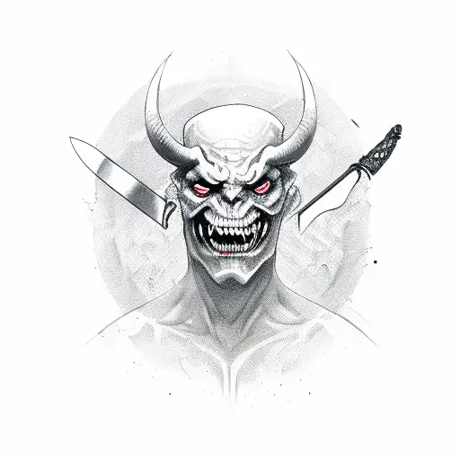 Demon With Stabbed Head