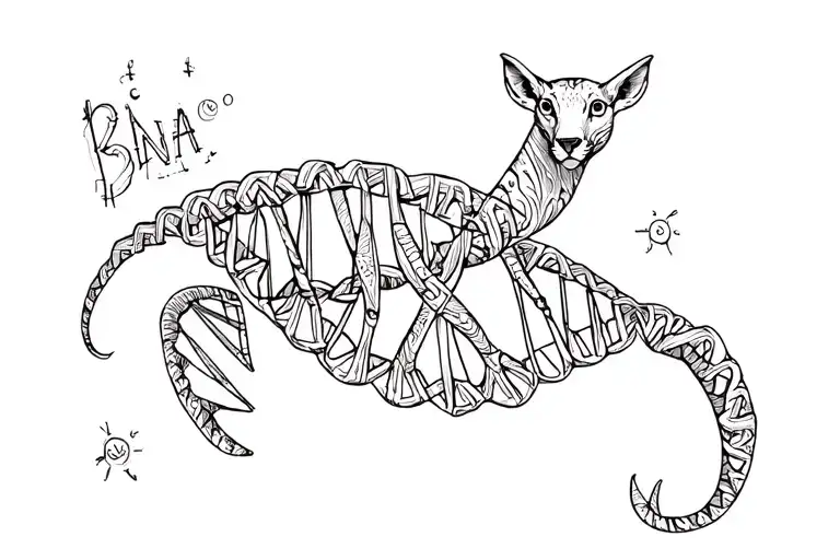 Dna Helix With Animal