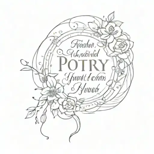 Poetry Inspired Tattoo Design Featuring A Quote Or Verse In A Unique Font Or Layout