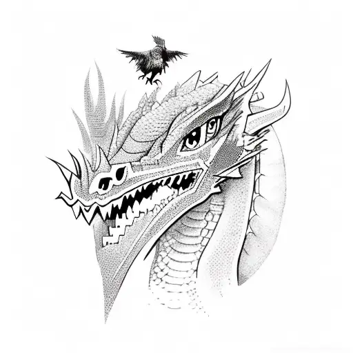 Dragon With Pigeon