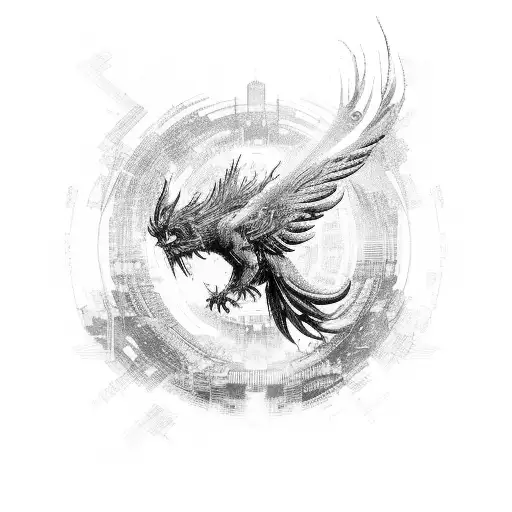 Abstract Cyberpunk Phoenix
