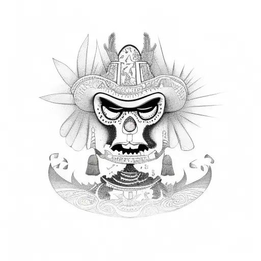 Character From Mexican Folklore In A Traditional Style