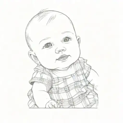 A Baby In A Plaid Dress