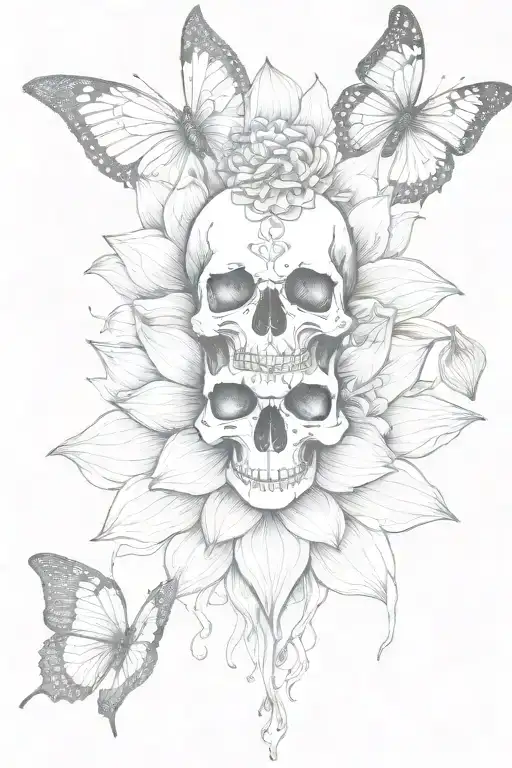 Skull Lotus Flower