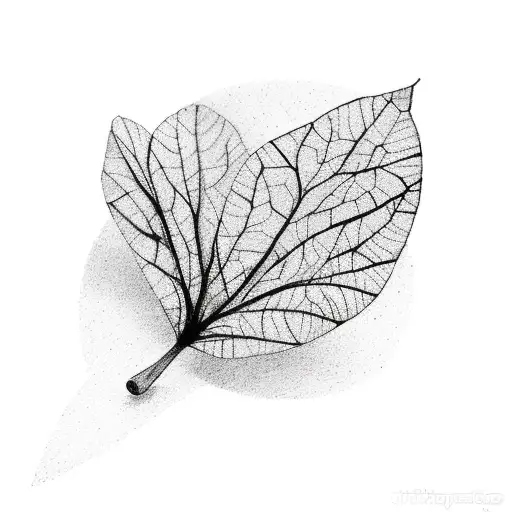 Some Little Leaves Flying Beautifully Among Minimalistic Air