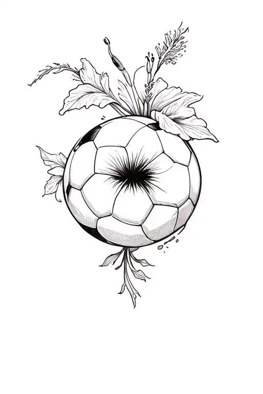Hibiscus And Soccer Ball