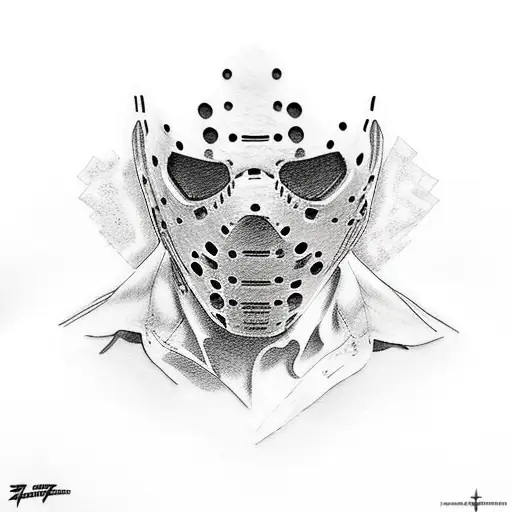 Tattoo Of Jason With Camp Crystal Lake