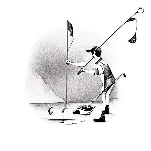 Pizza Box With Fishing Rod And Golf Club