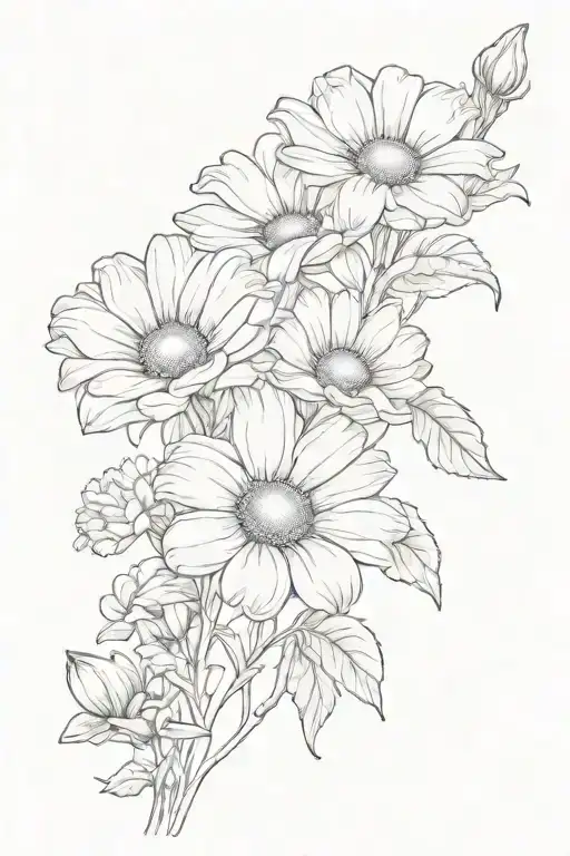 Daisy And Sweet Pea Flower