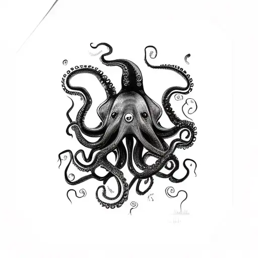 Female Octopus With Heart Tentacles