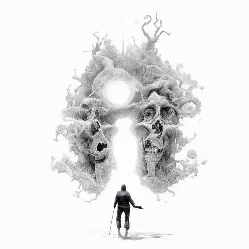 Man Fading Into Light Heaven