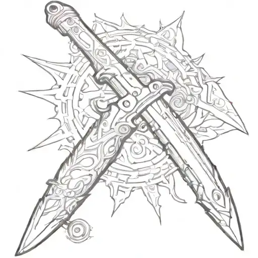 White Boyz On The Background Of A Switchblade