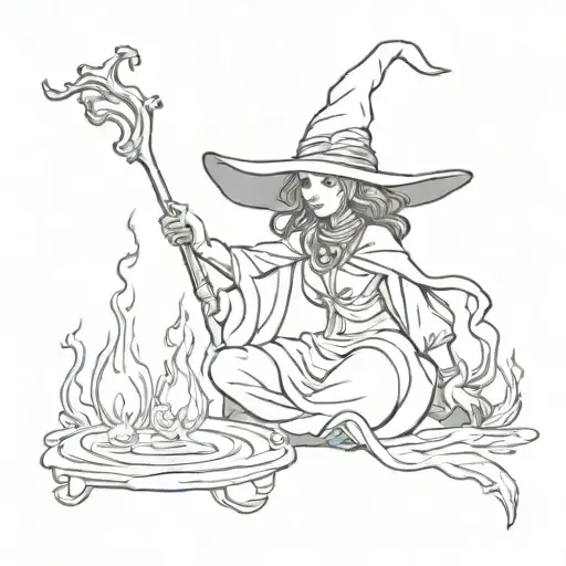 Witch Casting A Spell