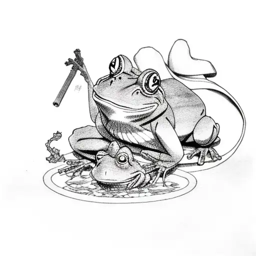 Jiraya With Frog And Naruto