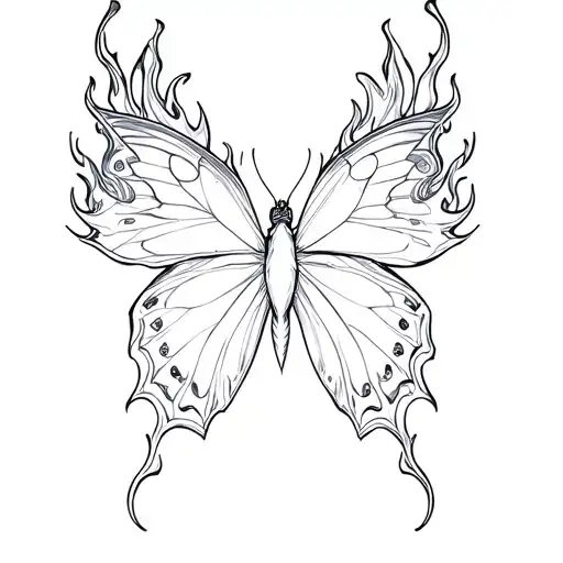 Butterfly On Fire Flames And Infinite