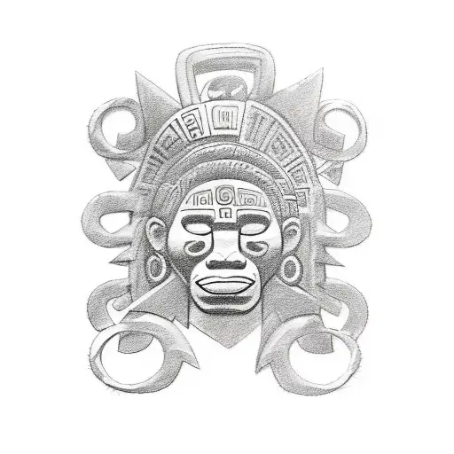 Incorporate Taino Symbols Into A Sketch-style Tattoo Representing Strength And Resilience