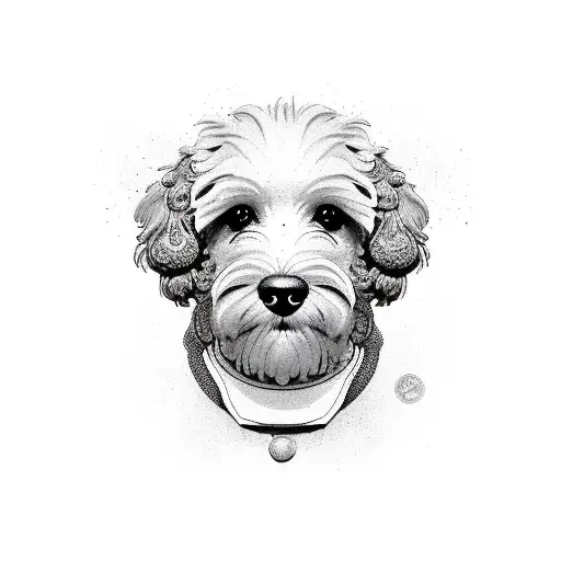 Cockapoo Dog Head In Bust Decor