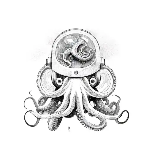 Octopus With Deep Diving Helmet