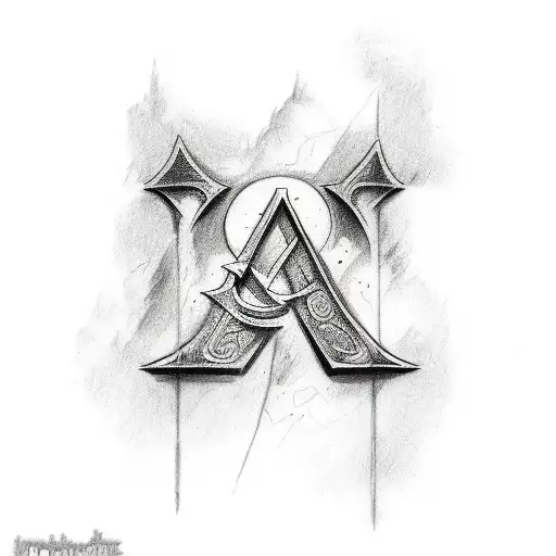 A Sketch-style Tattoo Of A Philosophical Quote Written In The Greek Alphabet