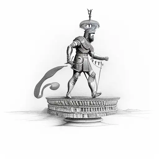 Roman Numerals With A Man Walking On Top Of Number With His Head Down