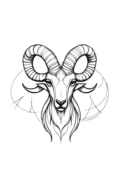 Black Aries Zodiac Symbol