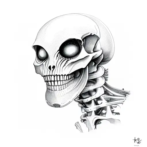 Alien Skeleton Side Profile