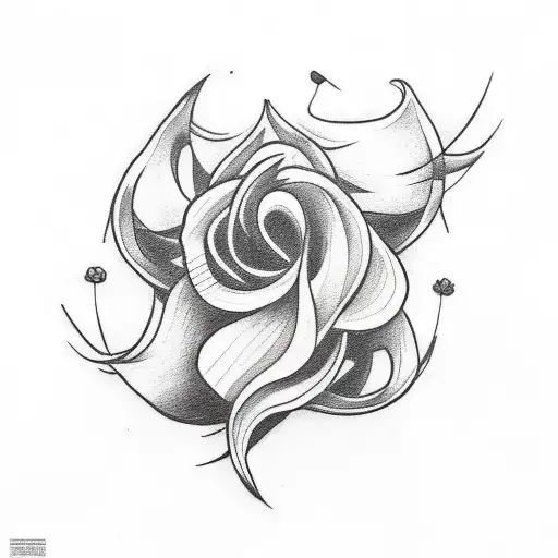 Walk In Tattoo Skull And A Flower Orange And Black