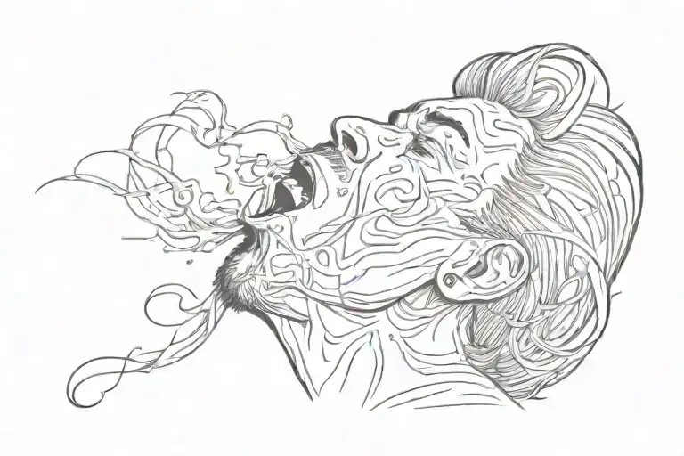 A Guy Blowing Wind Out Of His Mouth Open