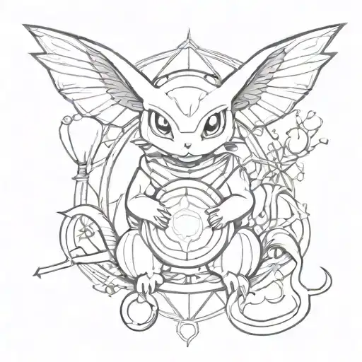Tattoo Pokemon Abra Meditation