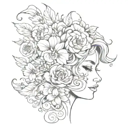Floral Lady Head