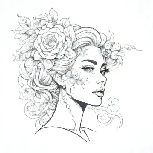 Floral Lady Head