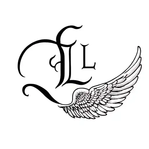 Angel And Initial Wing E And L Letter