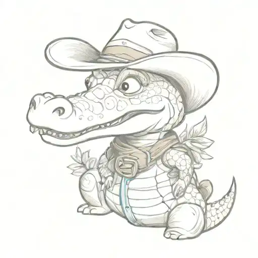 Baby Gator Wearing Cowboy Boots