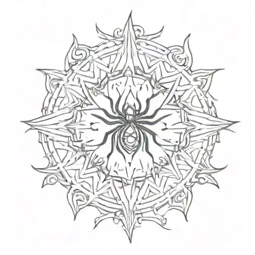 Tribal Sun And Spider Full Back