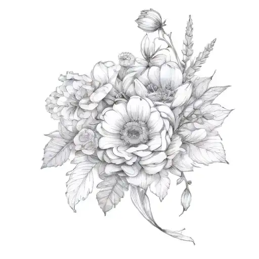 July August November Birth Flower Bouquet