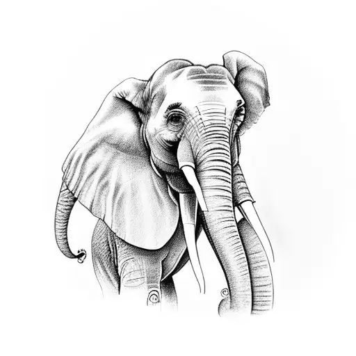 Elephant Head Looking Through A Telescope