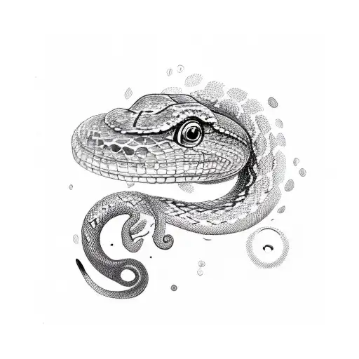 Snake Scales And Dog Paw Print