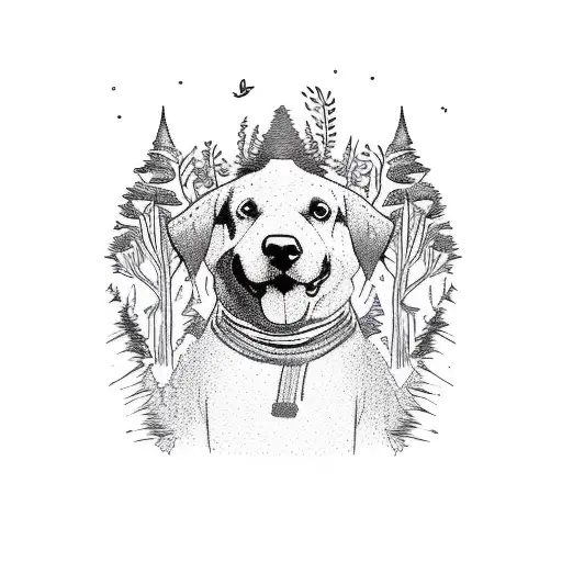 A Whimsical Scene Of Your Dog Leading A Group Of Friends On A Nature Walk Through A Magical Forest