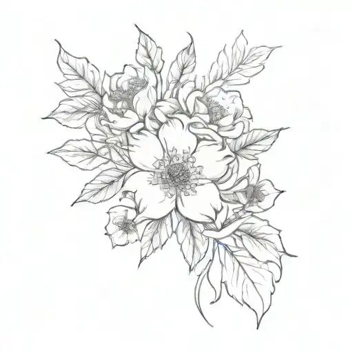 June October And December Birth Flowers Intertwined