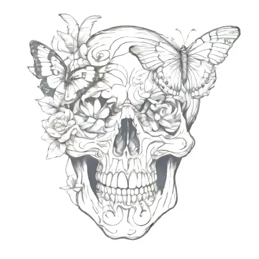 Skull And Butterfly