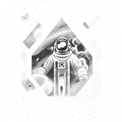 Angelic Astronaut Exploring A Nebula