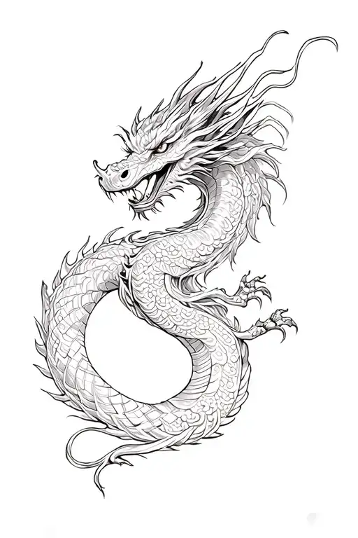 Chinese Fineline Dragon Wrapped