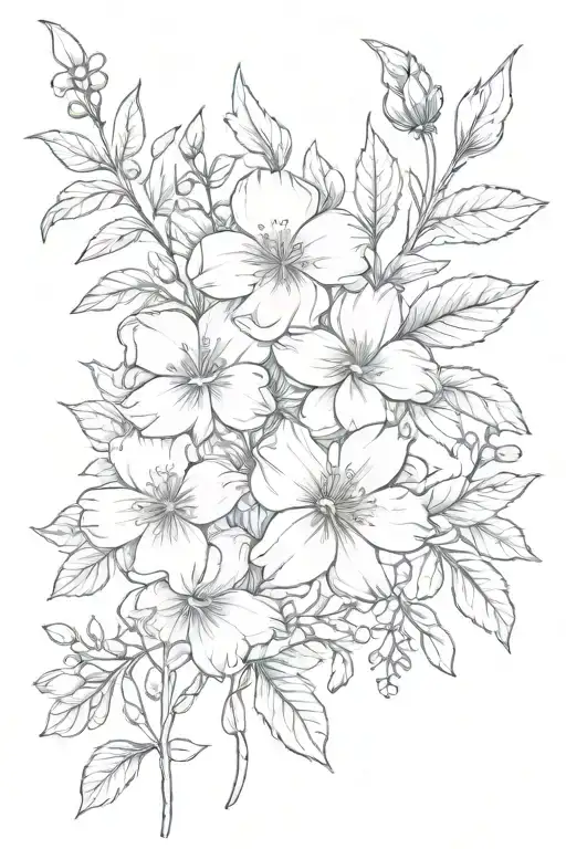 Birth Flower With Names Subtly Incorporated