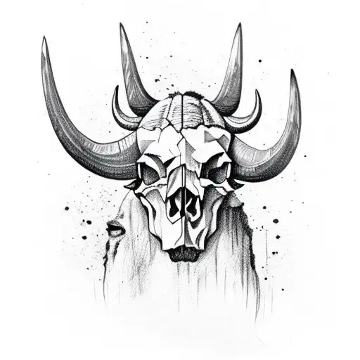 Skull Of A Buffalo That Is Formed With Elements Of The Inca Culture
